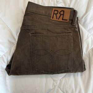 RRL Slim Fit Distressed Brown Denim Jeans
Size 34-30